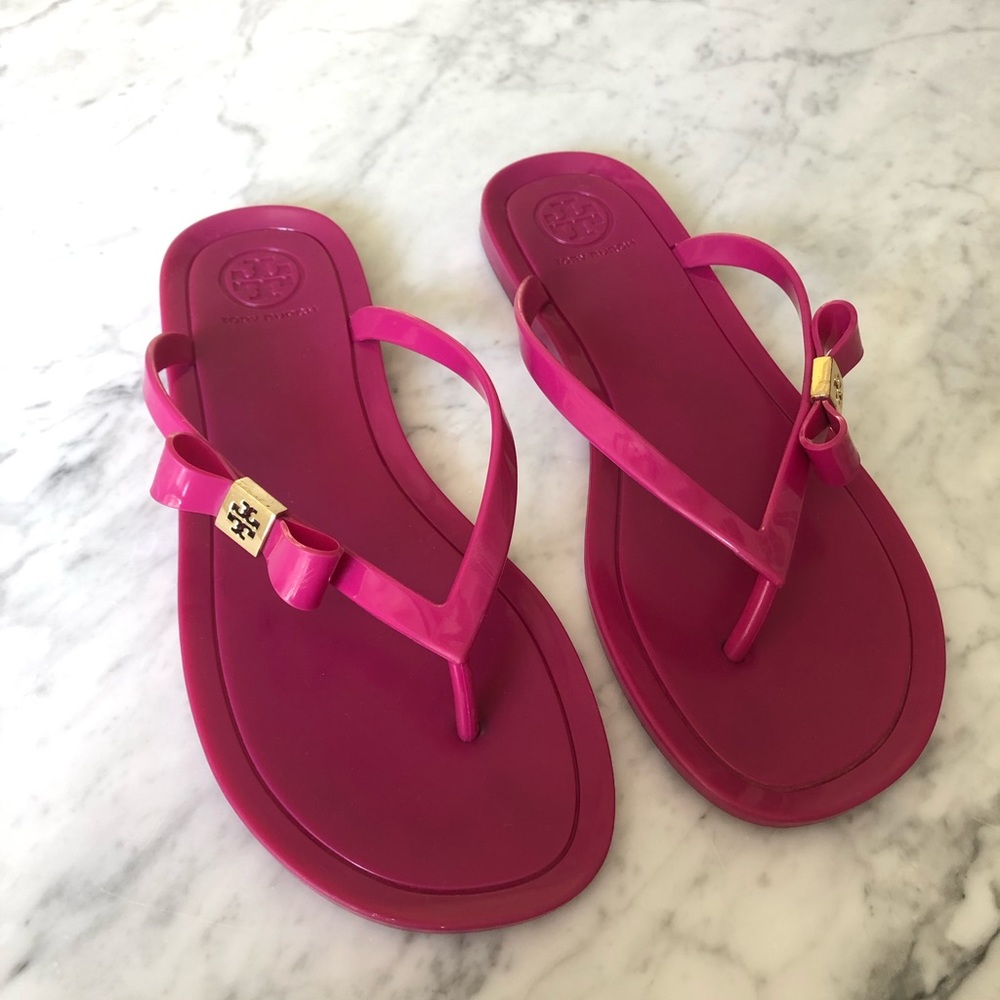 Tory Burch Pink Jelly Flip Flops -size 7